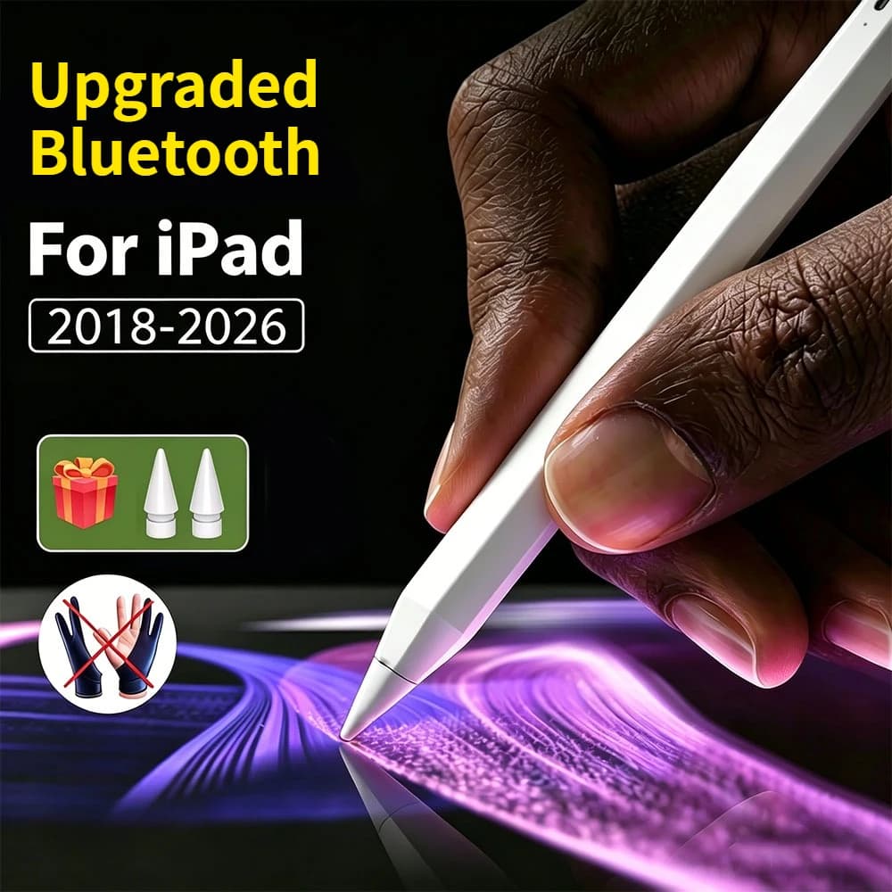 Penna Stilo Bluetooth per iPad 11a Gen A16 2025 Pro M4 Air M2 Mini 7 6 10a 9a 8a Gen con Rilevamento del Palmo, Compatibile con Apple Pencil