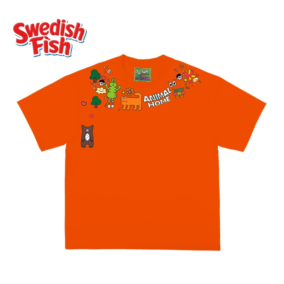 Heavyweight Orange Short Sleeve T-Shirt Streetwear Millennial Style Patchwork JHYQ 240g Bold Color Block Design Summer 2024