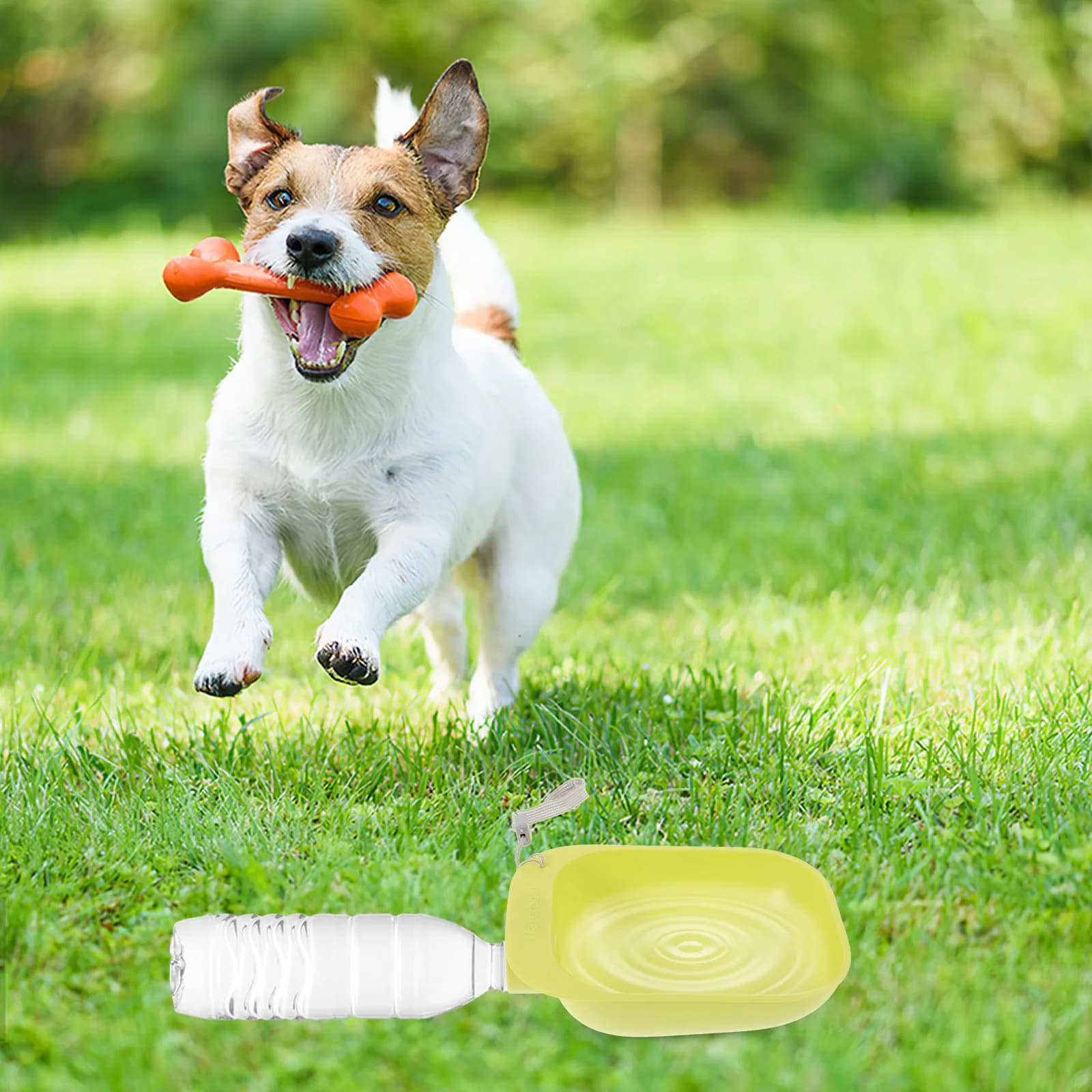 Portable Dog Water Bottle Bowl Adapter Splash-Proof Leak-Proof Outdoor Travel Pet Drinking Dispenser for Car Backpack Use