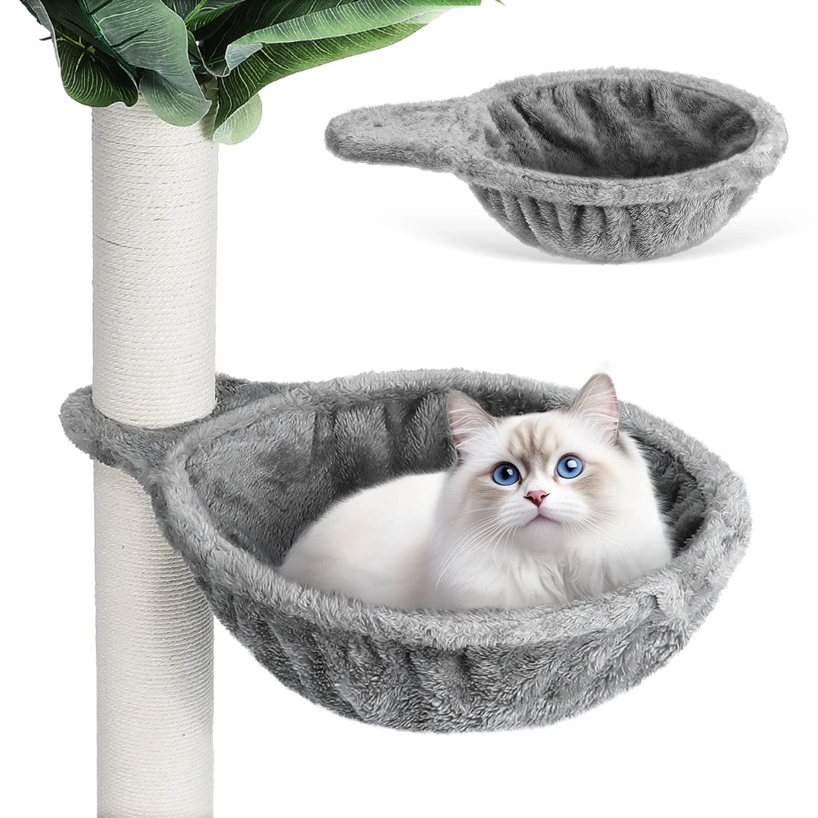 Amaca sospesa per albero per gatti fai-da-te, lettino rotondo per gatti, cestino per letto, durevole per accessori di ricambio per esercizi di gatti al coperto