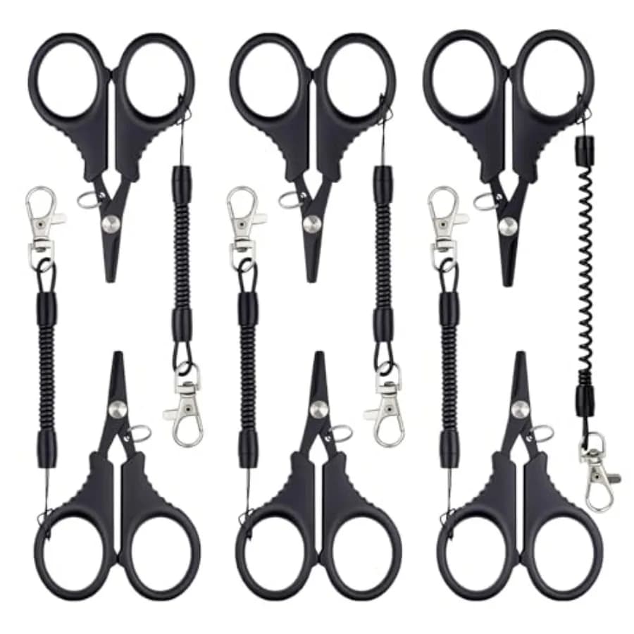 6 Pieces Fishing Scissors, Stainless Steel Fishing Line Cutter andbraided Line Cutter, Cutters with Titanium Coating-Fishing wi