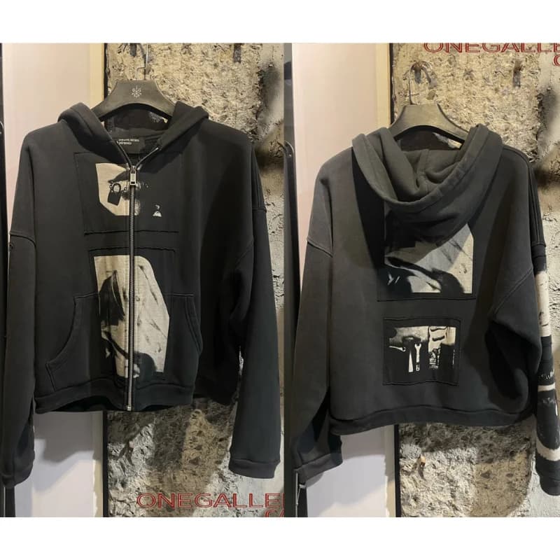 2025ss erd Felpa con cappuccio High Street Kangaroo Pocket a maniche lunghe con cerniera con cappuccio per uomo donna