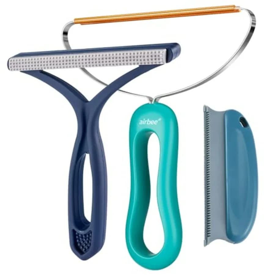 Set di 3 Rimuovi Peli per Animali Domestici, Depilatore per Cani e Gatti, Pulitore Professionale per Pelucchi, Strumento per Rimozione Peli, Raschietto Portatile per Tappeti, Rulli Anti-Pelucchi
