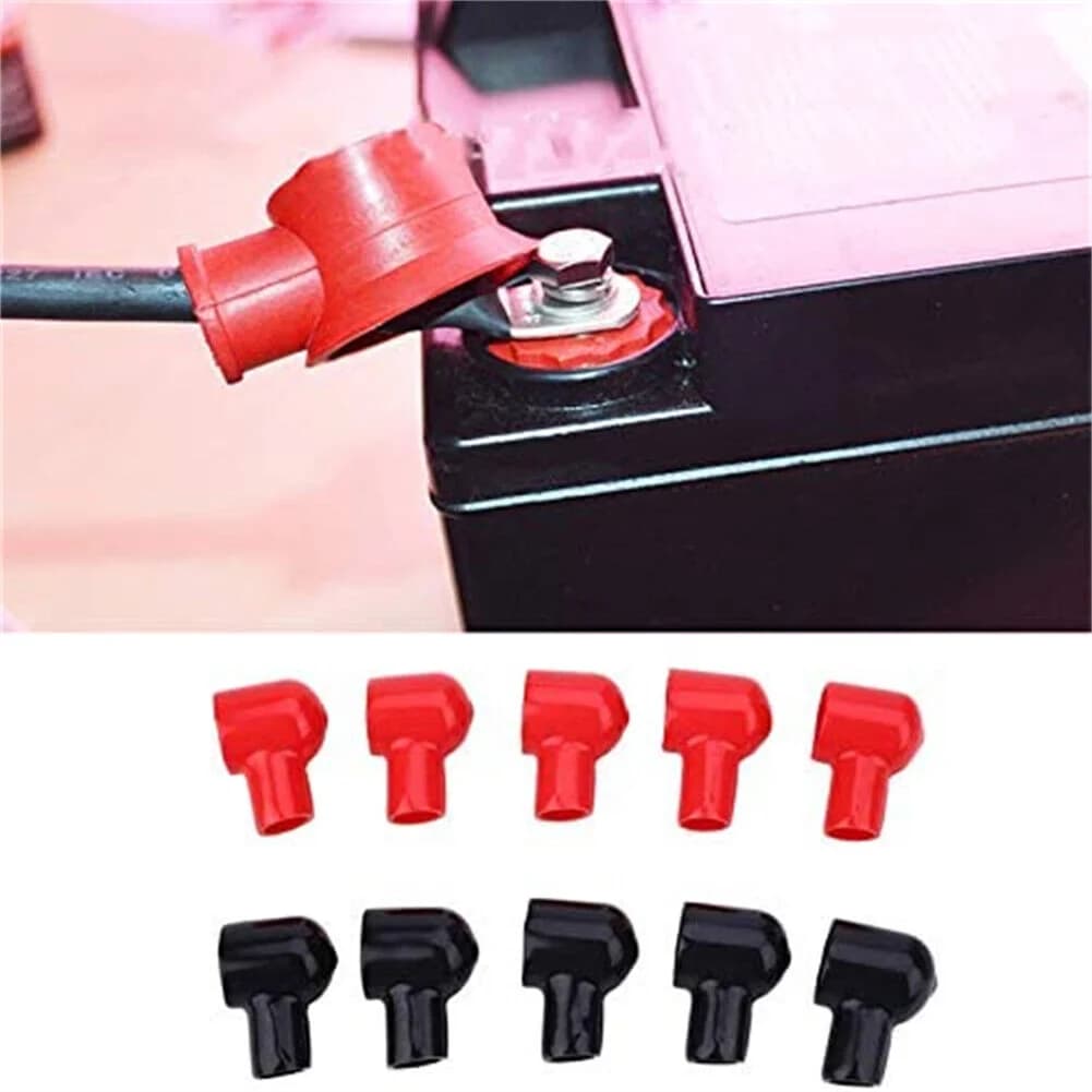 20PCS Battery Terminal Cover Boots 12x20mm Insulated Protective Lug-Caps Red Black For Car Marine Truck Motorcycle-ATV
