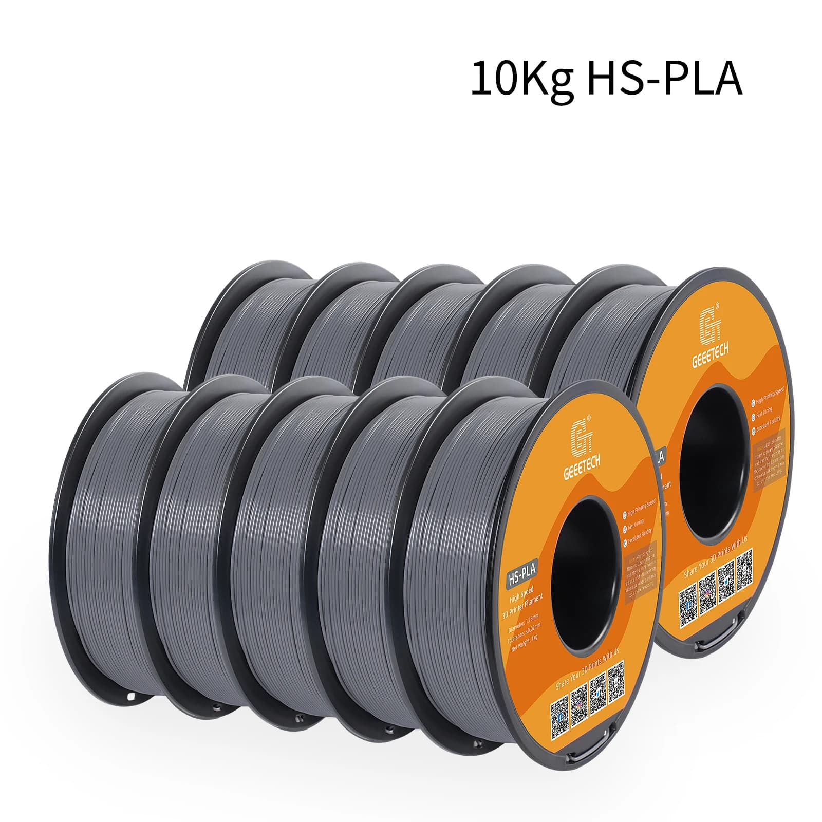 GEEETECH filamento per stampa 3d PLA ad alta velocità da 10Kg 1kg 1.75mm, velocità di polimerizzazione e stampa più rapida, qualità di stampa più elevata