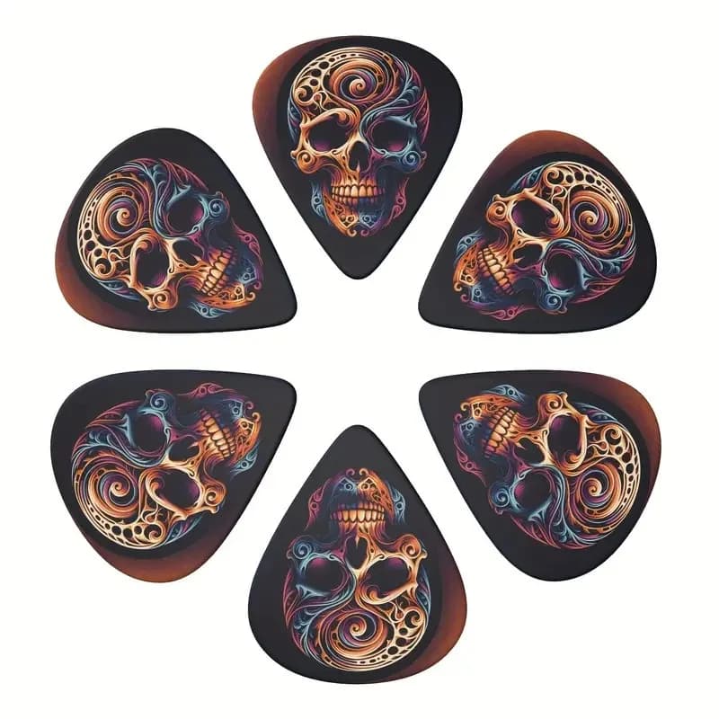10pcs 3-Level Thickness Guitar Picks Set Professional Vibrant Artistic Designs for Acoustic Electric Guitar Players Art Painting