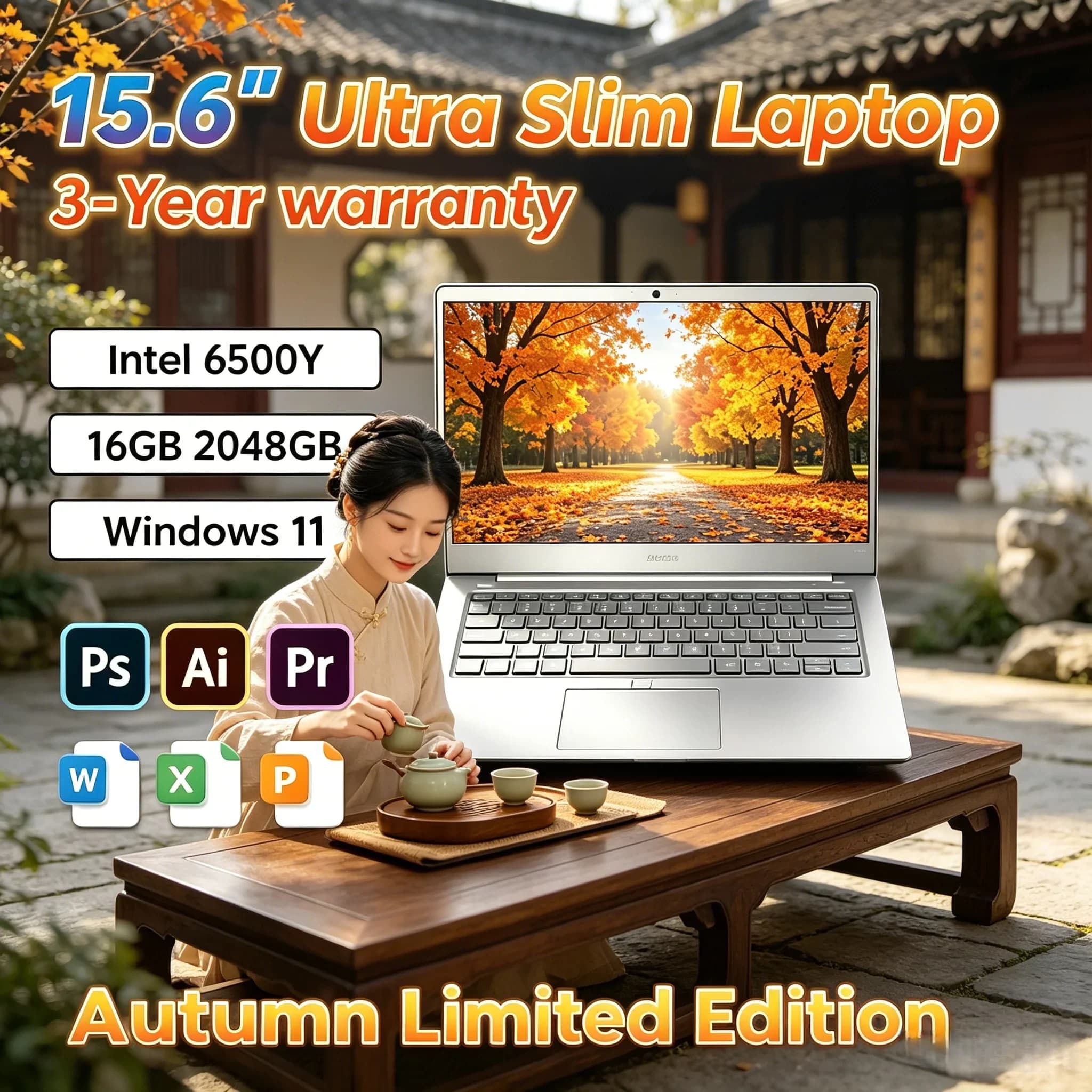 Laptop da Ufficio ad Alta Velocità Multitasking con Sistema Operativo Win11, Riconoscimento Impronte Digitali, Tastiera Retroilluminata, Notebook da Viaggio