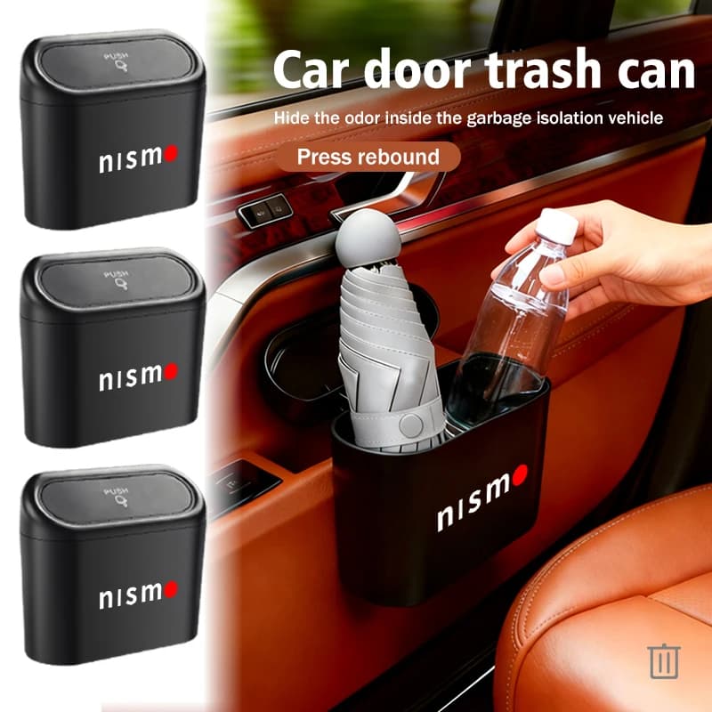 For Nissan Car Garbage Can Storage Box Rubbish Organizer Trash Bin Nismo Almera Juke Qashqai Tiida X Note Teana 350Z 370Z