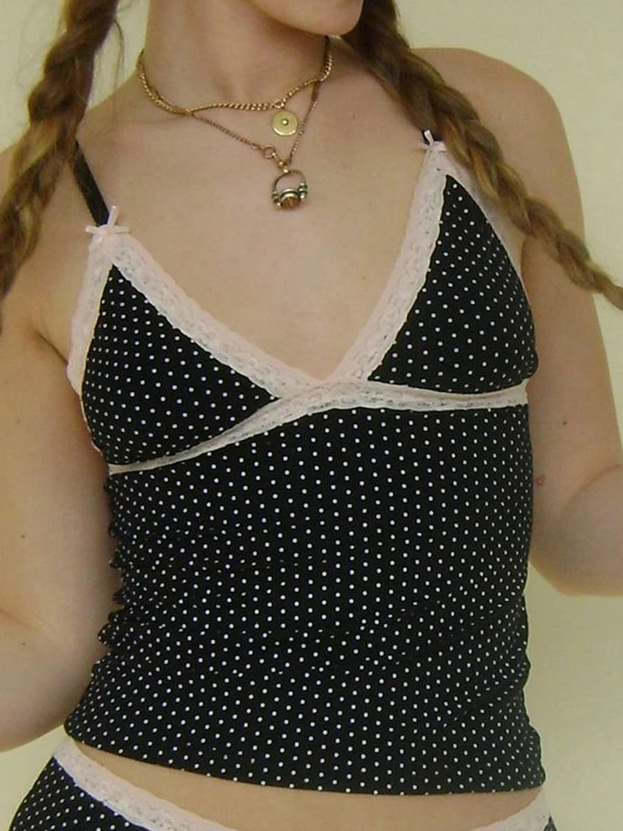 Pigiama da donna senza maniche con scollo a V e finiture in pizzo con stampa floreale, canotta, top da notte per le notti estive
