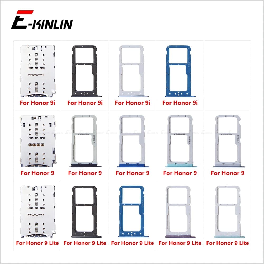 Vassoio per slot per presa Micro SD per scheda SIM per parti di ricambio per contenitore adattatore per connettore supporto lettore HuaWei Honor 9 Lite 9i