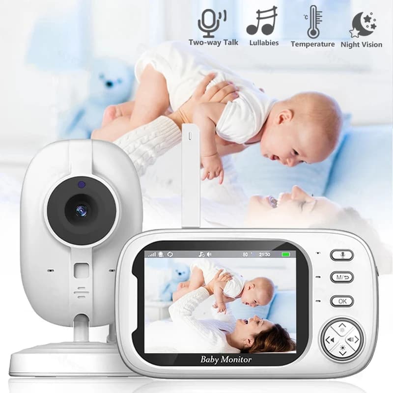 Baby Monitor da 3,5 Pollici Migliore del VB603 con Telecamera, Babysitter Elettronico LCD Wireless con Audio Bidirezionale e Video, Radio per Bambini