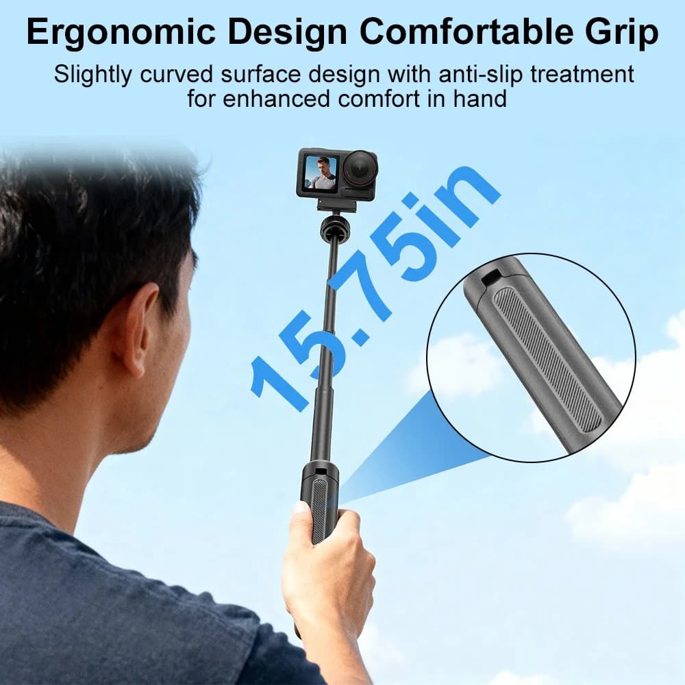 Desional Handheld Extension Pole for Dji Action 3/4/5/6, Sports Camera Selfie Stick Accessory, Anti-Shake Tripod Stand for Trave
