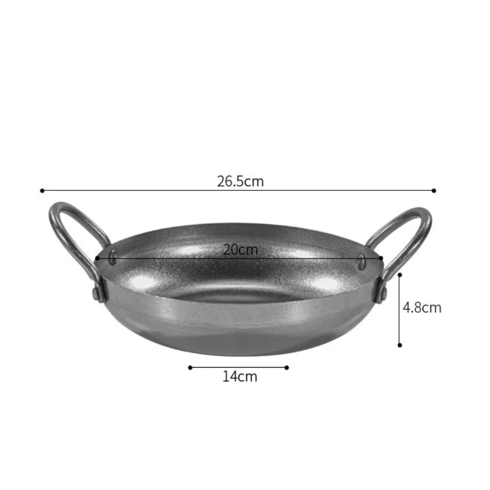 Double Ear Skillet Lobster Fry Pan Seafood Boil Party Easy Clean Frying Pan Snowflake Pattern Detailing Single-piece Molding