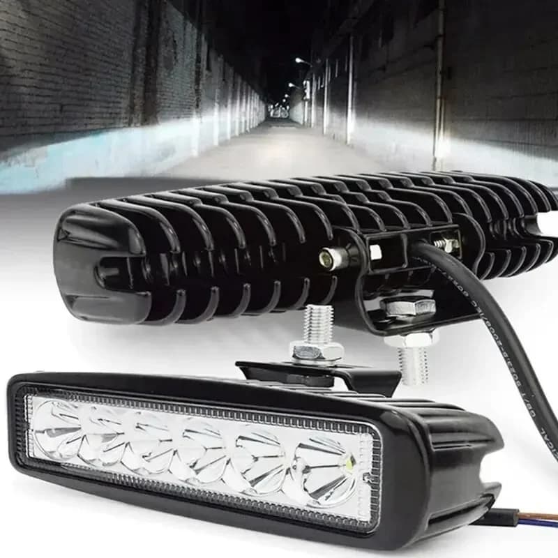 18w 6 LED Car Work Light faretto ad alta luminosità universale Offroad Automobile Truck Driving fari fendinebbia DRL Driving Lamp 12V