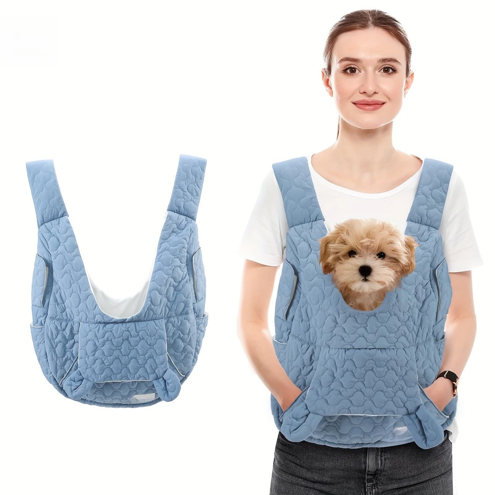 Soffice marsupio per cani extra large, borsa invernale calda per animali domestici per viaggi all'aperto