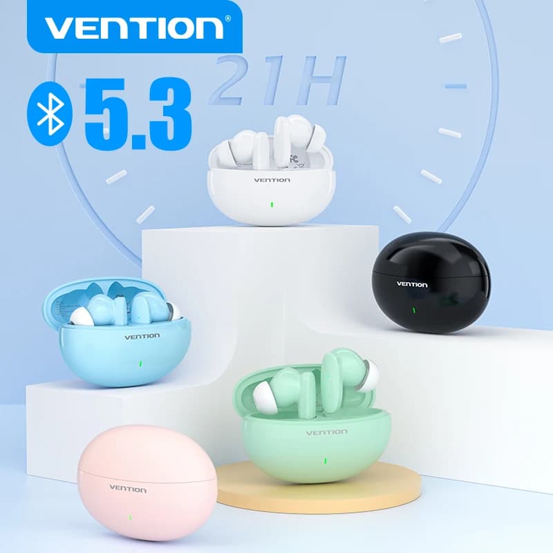 Vention Bluetooth 5.3 auricolare auricolari Wireless auricolare Smart Noise cancelling Sport Gaming microfono integrato antisudore Touch