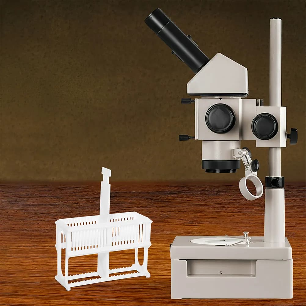 Supporto per 224 Vetrini da Microscopio, in Plastica, per Colorazione e Conservazione, Ideale per Esperimenti Didattici e Medici