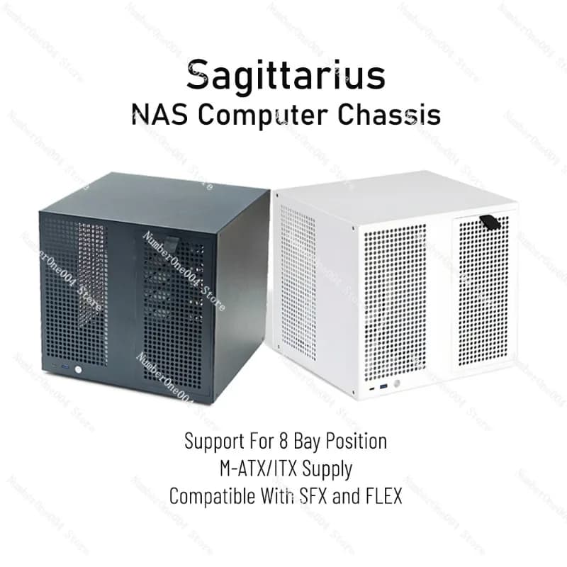 Chassis NAS a 8 Bay con Backplane, Supporto per Alimentazione ATX e Scheda Madre MATX, PCIE Full Height, Compatibile con UNRAID