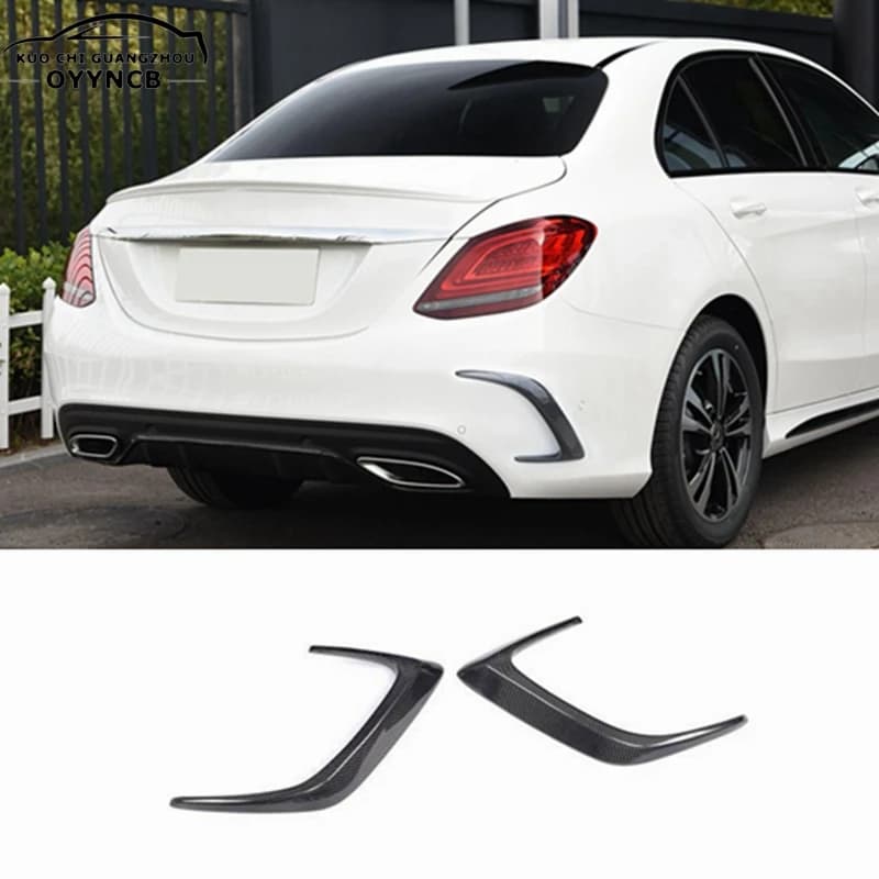 Spoiler air diffuser front side carbon fiber rear side for Mercedes Benz Class C W205 4 doors C43 C63 AMG 2014 - 2019