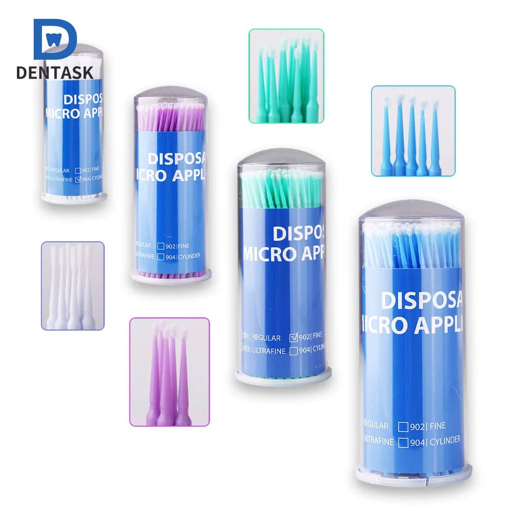 Disposable Dental Materials for Microbush Dentistry Teeth Whitening Micro Brushes consumables 100 pieces oral hygiene applicators clean