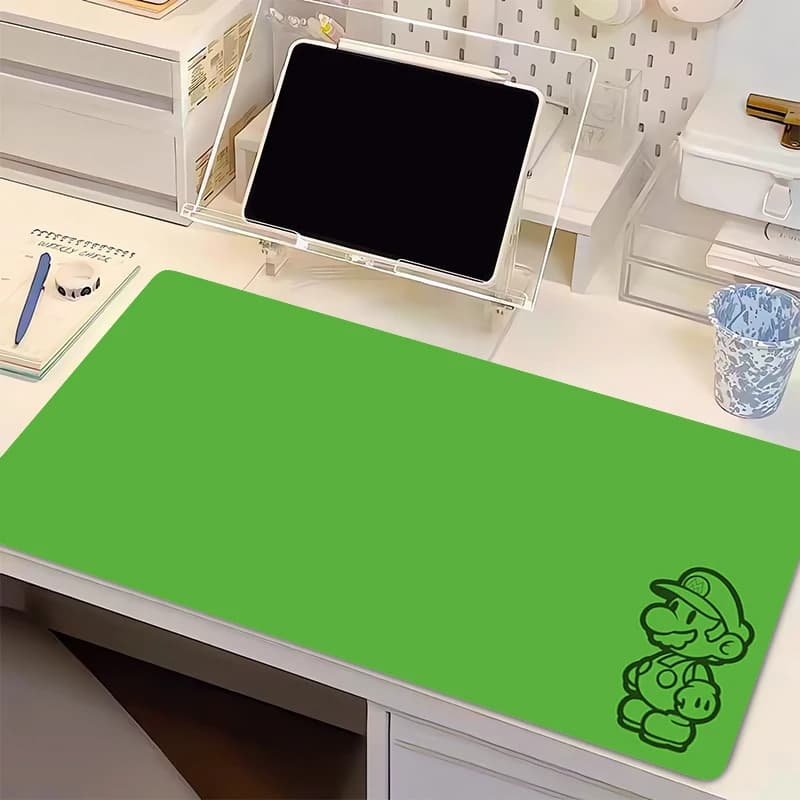Tappetino per mouse in gomma per giocatori, 90x40 cm, M-Mario E-sports Players Edge, bianco, tappetino per tastiera da scrivania, tappetino per computer portatile da ufficio