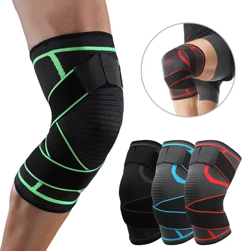 Ginocchiere sportive in nylon regolabile, manica di compressione, dolore articolare, sollievo dall'artrite, corsa, fitness, ginocchiere elastiche