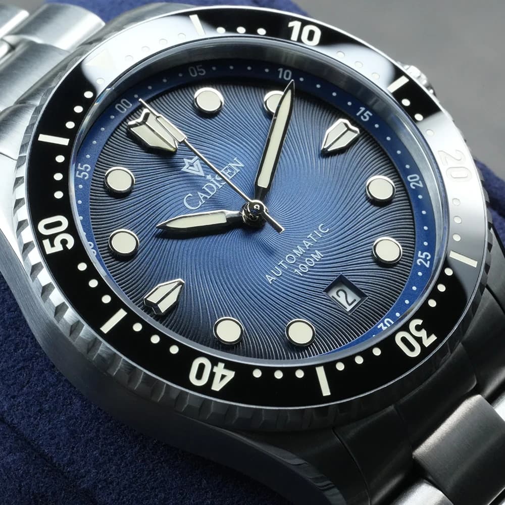 CADISEN 2026 Mechanical Automatic Watch Luxury Sapphire Japan MIYOTA 8215 Blue Wristwatch Ceramic Ring Waterproof Gift Men Watch