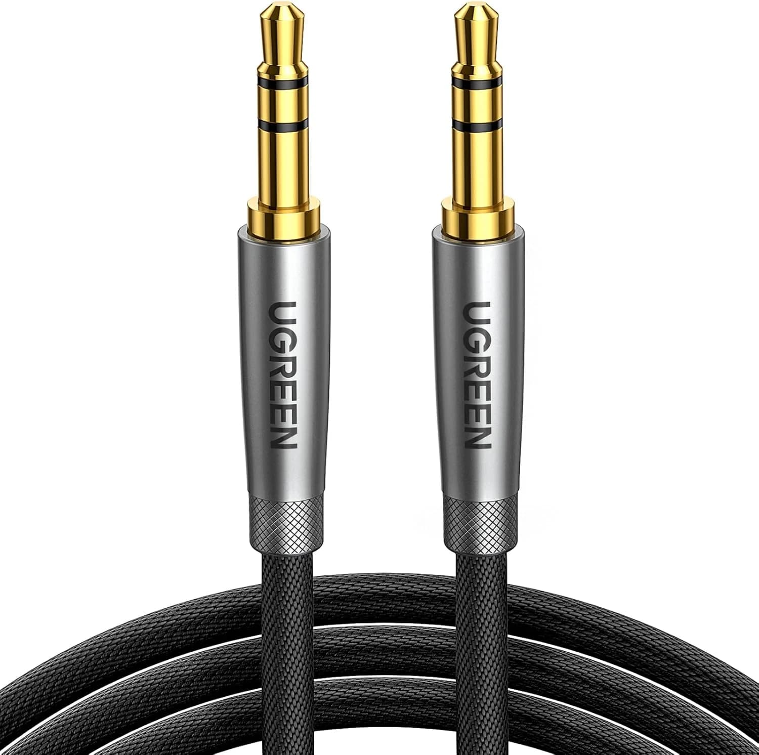 UGREEN 3.5mm Audio Cable Nylon Braided Aux Cord Male to Male Stereo Hi-Fi Sound for Headphones Car Home Stereos Speakers Tablets
