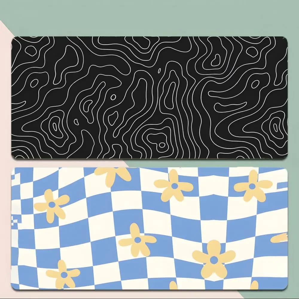 Memphis Style Mouse Pad Thick Stitched Edge Gaming Mousepad Large Non-Slip Desk Mat
