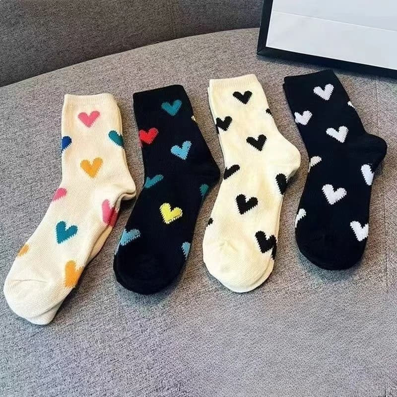 1/4 paia di calzini colorati alla moda da donna primaverili Calzini carini e dolci Calzini da donna comodi e casual che assorbono il sudore