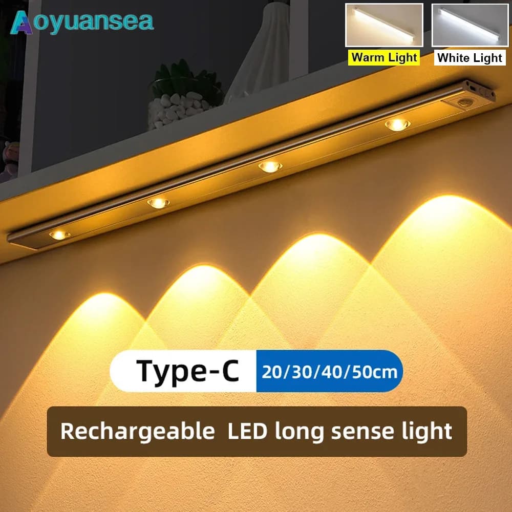 Aoyuansea LED Sensore di Movimento Luce Senza Fili LED Luci Notturne Tipo C Luci Ricaricabili Armadio Lampada Della Scala Retroilluminazione Consegna Veloce 6-9 Giorni Spedizione gratuita