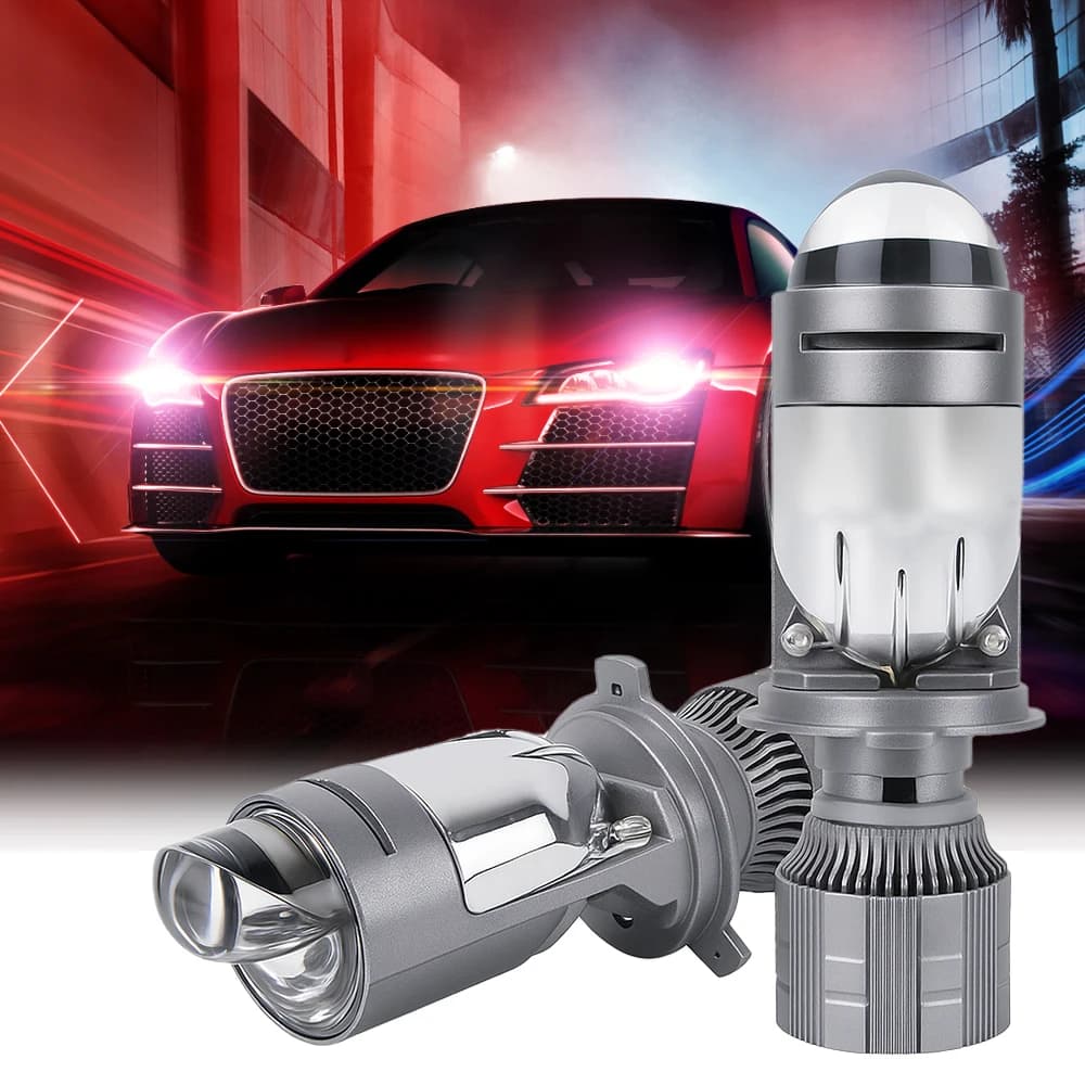 A82 H4 Faro LED Super Luminoso 30W per Sistema di Illuminazione Automotive H4 Bi-Led Mini Proiettore Fari Lente