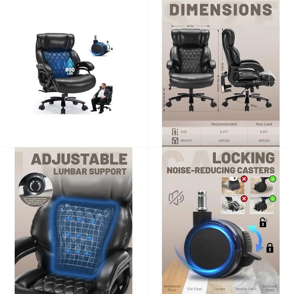Computer Desk Gaming Chair with 2Piece Protrusion Adjustable Lumbar Support Trackmaster 6D Armrest Height Adjustable with 2D Le