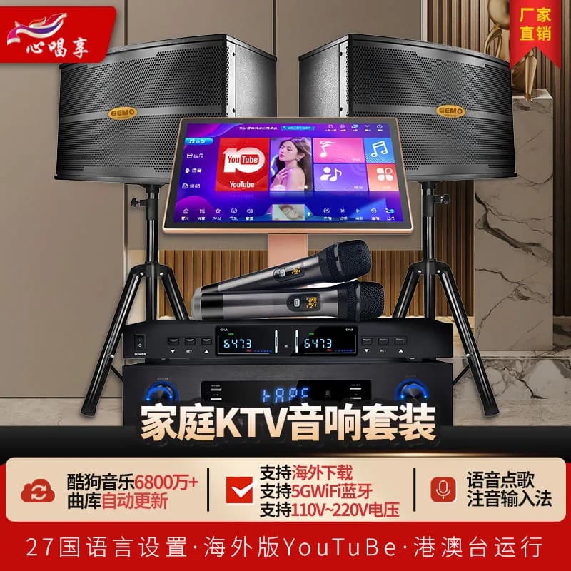 Set di altoparlanti per KTV domestico, set completo per casa, hotel e macchine per karaoke commerciali