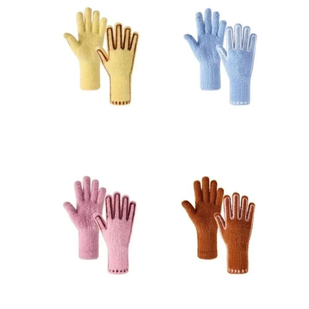 Guanti invernali antivento alla moda Guanti caldi addensati Guanti touch screen per esterni color caramello