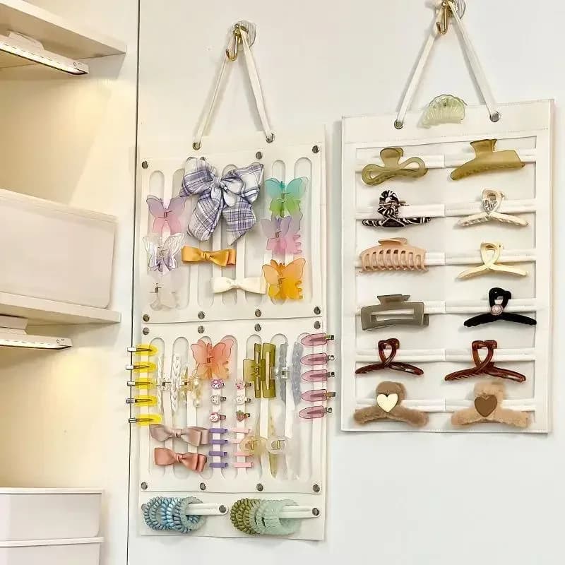 Organizer appendibile rosa in feltro per fermagli per capelli, fasce, forcine, occhiali da sole e altri accessori, per donne e ragazze.