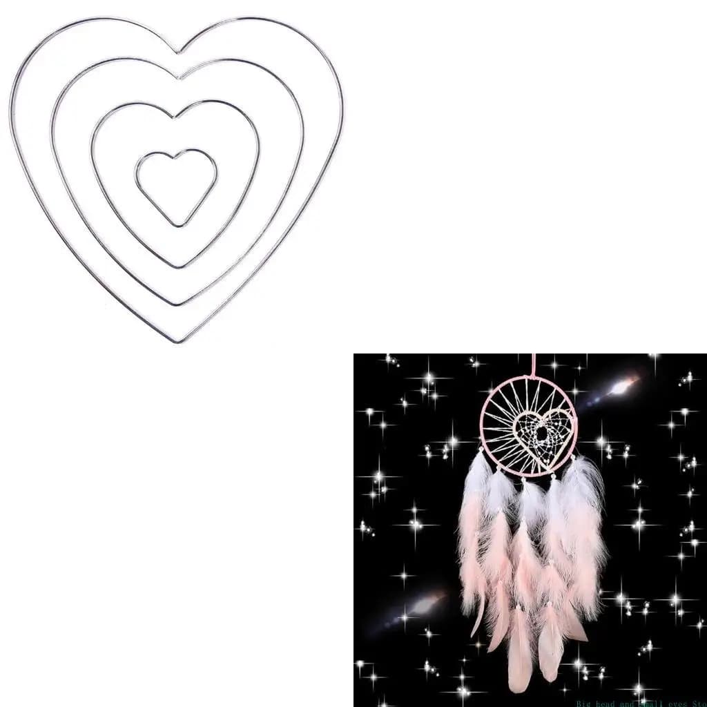 581C Metal Floral Hoops Heart Wreath Macrame Rings Dream Catcher Macrame Wall Hanging Crafts for DIY Wedding Garland