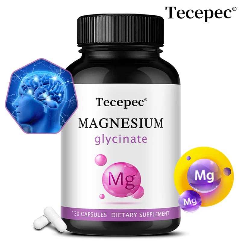 Glicinato di magnesio 1000 mg (qualare a 200 mg di magnesio) - Capsule di glicinato di magnesio puro, ghiacciate per un massimo assorbimento