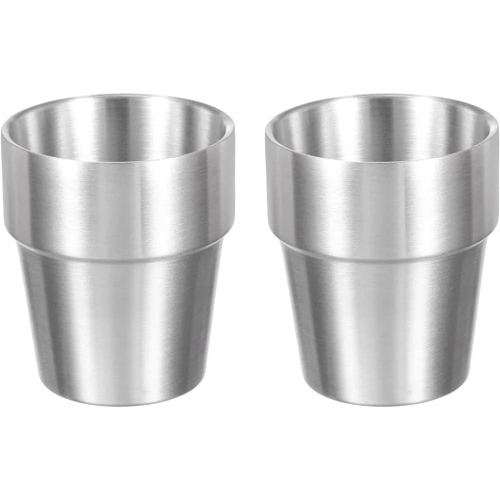 Tazze anticaduta Tazze per il latte Bevande d'acqua fredda in acciaio inossidabile Tazza impilabile Birra a doppia parete Bicchieri da cucina antiscottatura Bar