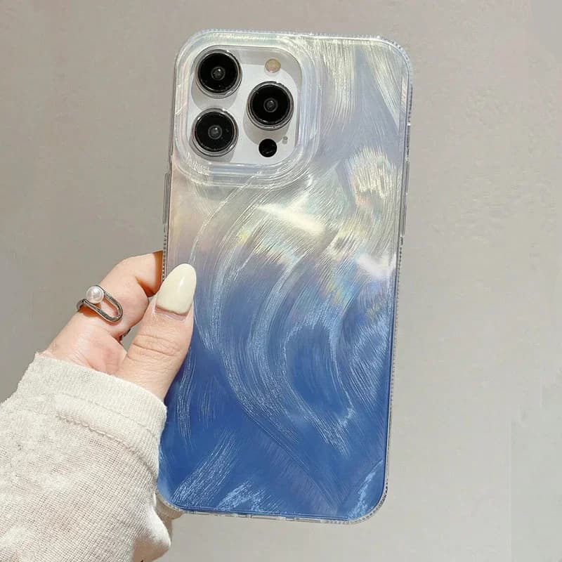 Glitter Gradient Blue Starry Sky Phone Case For Samsung Galaxy S26 S25 S24 S23 Ultra S22 Plus A55 A26 A36 A54 A56 Hard Cover