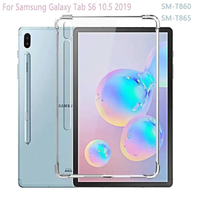 Silicon Airbag Cover For Samsung Galaxy Tab S6 10.5" 2019 SM-T860 T865 Clear Transparent Soft TPU Back Tablet Case Shockproof