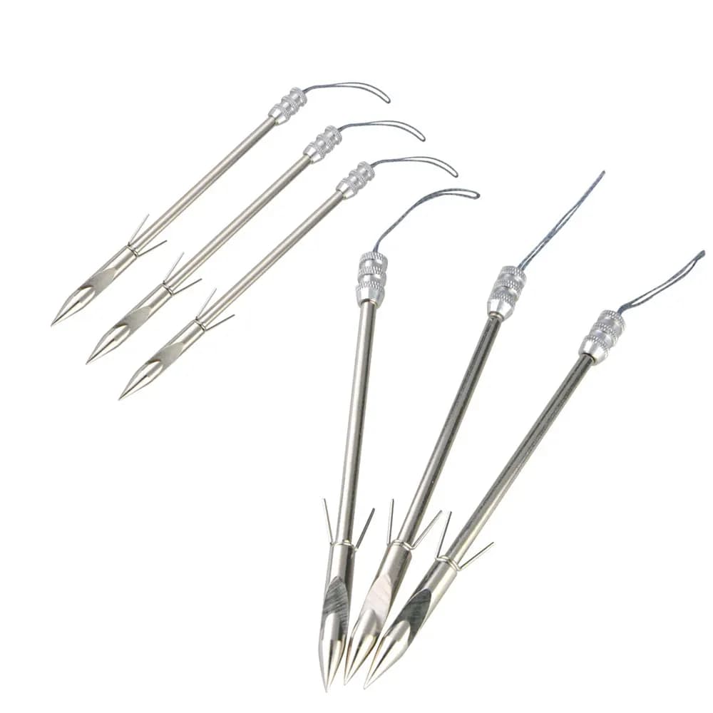 6/12pcs Tiro con l'arco Pesca Punta di freccia Pesca con l'arco Freccette Punte Punte da pesca in acciaio inossidabile Punti di freccia Caccia all'aperto Tiro