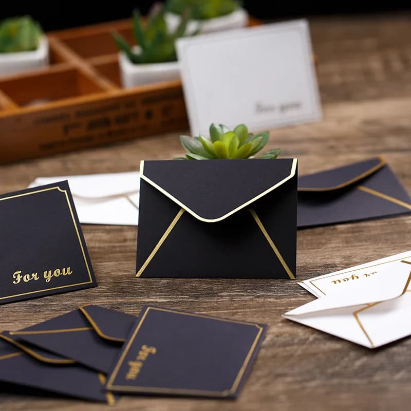 10Pcs Mini Hot Stamping Envelopes Gift Card Personalized Gift Card Envelopes Wedding Envelopes VIP Card Holder
