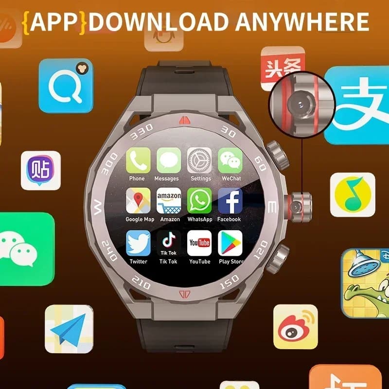 2026 smartwatch VP900 WiFi GPS Navigation AMOLED HD Screen Fitness 4G SIM Card Camera Video Call Waterproof smart watch men