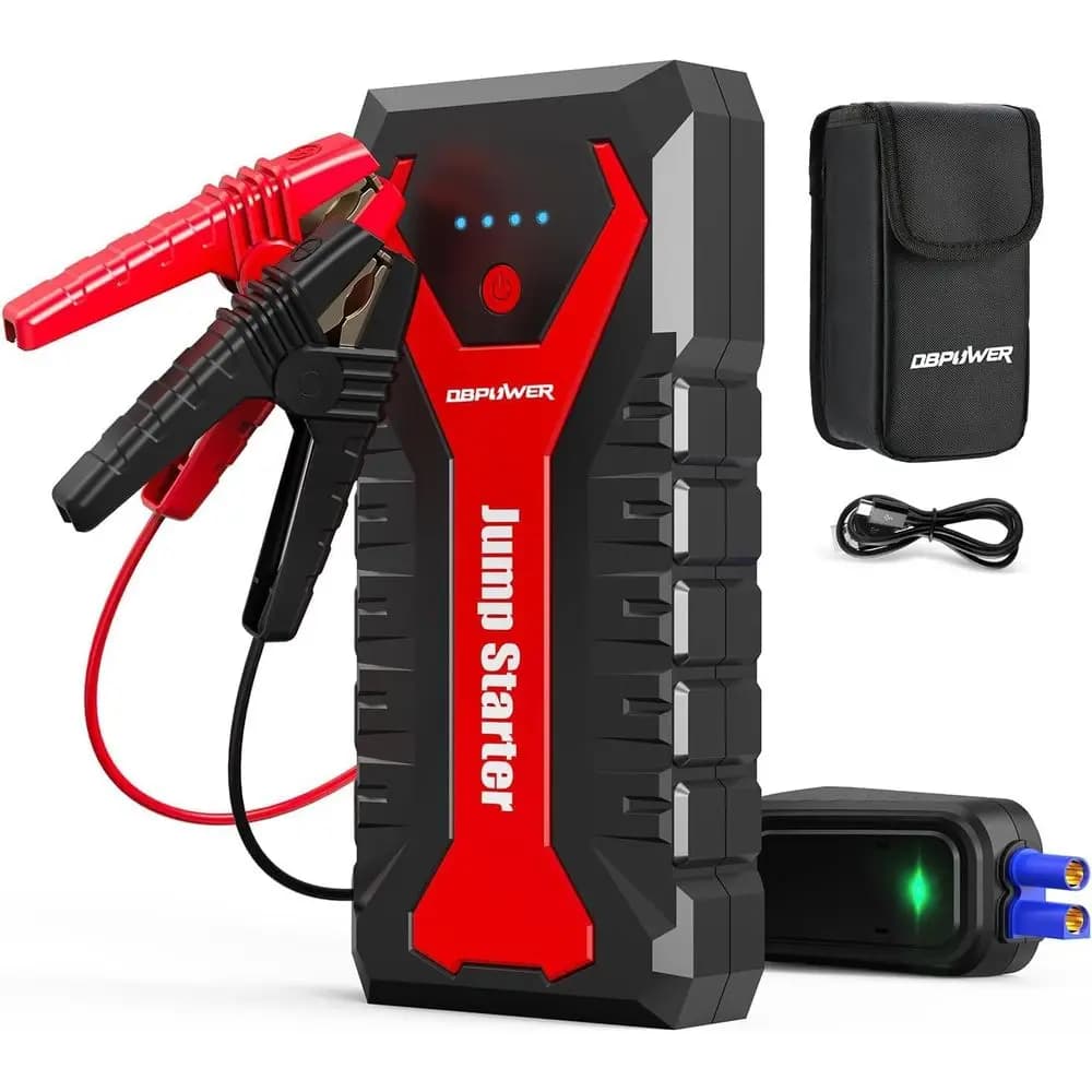 Avviatore di Emergenza per Auto 12V agli Ioni di Litio per Motori a Benzina 8.0L/Diesel 6.5L con Morsetti Intelligenti, Ricarica Rapida, LED e Borsa per il Trasporto