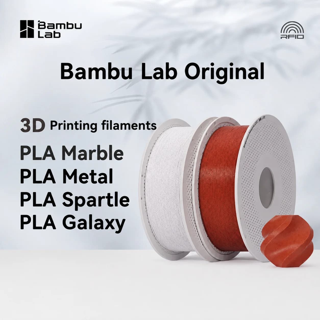 Filamento per Stampante 3D Bambu Lab Originale PLA-Marble, PLA-Metal, PLA-Spartle, PLA-Galaxy, 1kg, Materiale di Stampa DIY, Consumabili