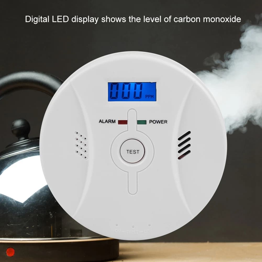 Sensore di Allarme Gas e Rilevatore di Fumo Combinato, Rilevatore di Monossido di Carbonio e Fumo per la Sicurezza Domestica