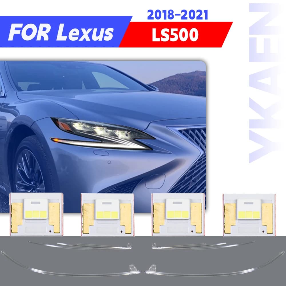 Per Lexus LS500 LS500h 2018-2021 LED bianco Angel Eyes DRL Chip Board Faro Luce di marcia diurna Tubo Luce Guida Striscia