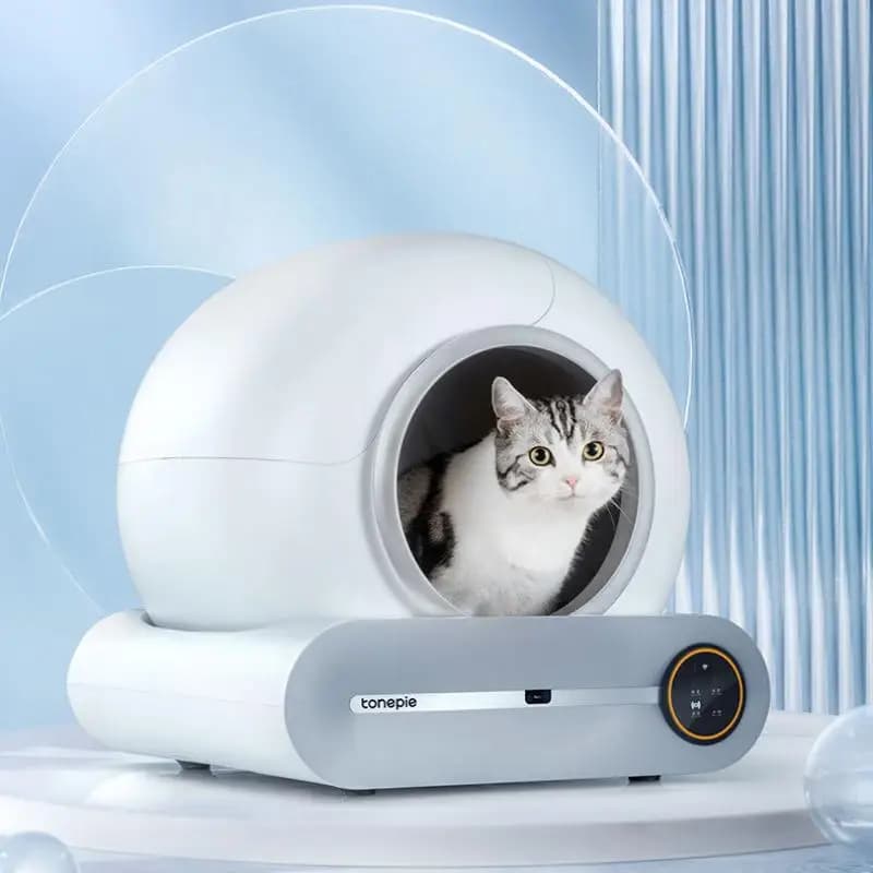 Lettiera per gatti con pulizia automatica, lettiera per gatti intelligente, adatta per 1-3 gatti e famiglie, controllo delle applicazioni, non batterie