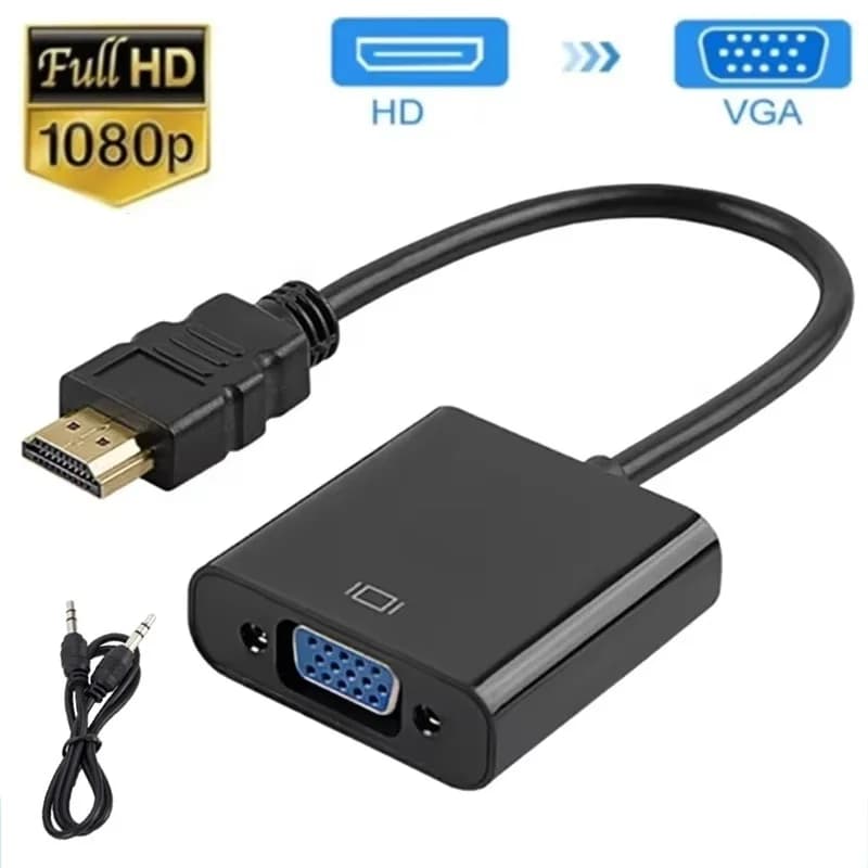 HDMI-compatible to VGA Adapter 1080P Digital to Analog Converter Cable With Audio Power Supply For Xbox PS4 Laptops TV Box HDTV